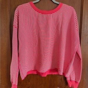 Abercrombie & Fitch Red and White Striped Top